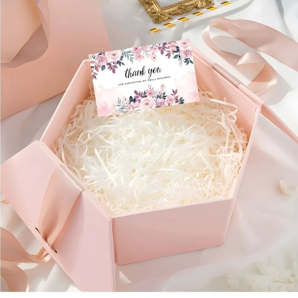 300PCS Thank You For Supporting My Business Floral Cards, 6 Styles - 2